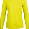Fluorescent Yellow Proact LADIES' LONG SLEEVE SPORTS T-SHIRT Sport
