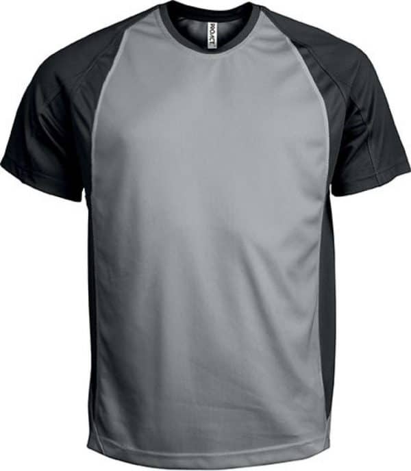 Fine Grey/Black Proact UNISEX TWO-TONE SHORT-SLEEVED T-SHIRT Sport