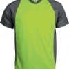 Lime/Dark Grey Proact UNISEX TWO-TONE SHORT-SLEEVED T-SHIRT Sport