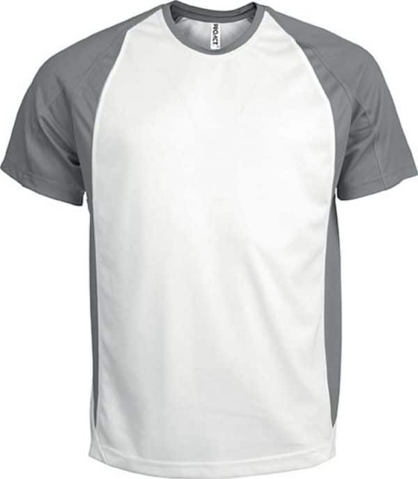 White/Fine Grey Proact UNISEX TWO-TONE SHORT-SLEEVED T-SHIRT Sport