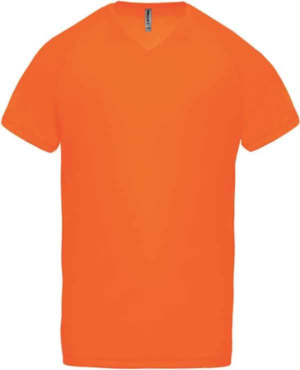 Fluorescent Orange Proact MEN’S V-NECK SHORT SLEEVE SPORTS T-SHIRT Sport