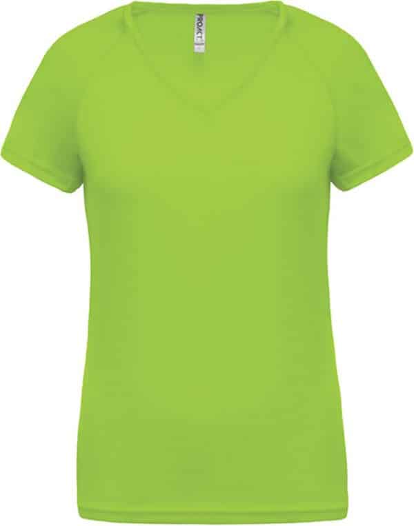 Lime Proact LADIES’ V-NECK SHORT SLEEVE SPORTS T-SHIRT Sport