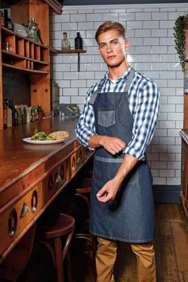 Premier 'DOMAIN' CONTRAST DENIM BIB APRON Formaruhák