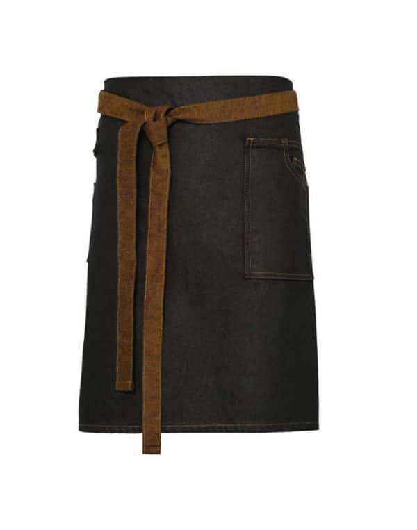 Black/Tan Denim Premier 'DIVISION' WAXED LOOK DENIM WAIST APRON Formaruhák