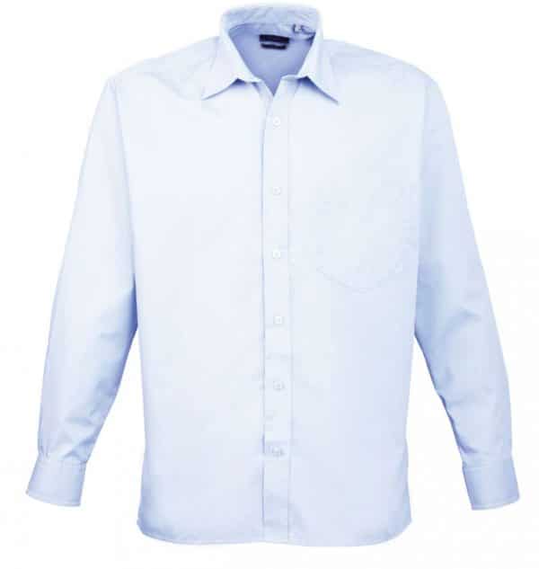 Light Blue Premier MEN'S LONG SLEEVE POPLIN SHIRT Formaruhák