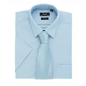 Light Blue Premier MEN'S SHORT SLEEVE POPLIN SHIRT Formaruhák