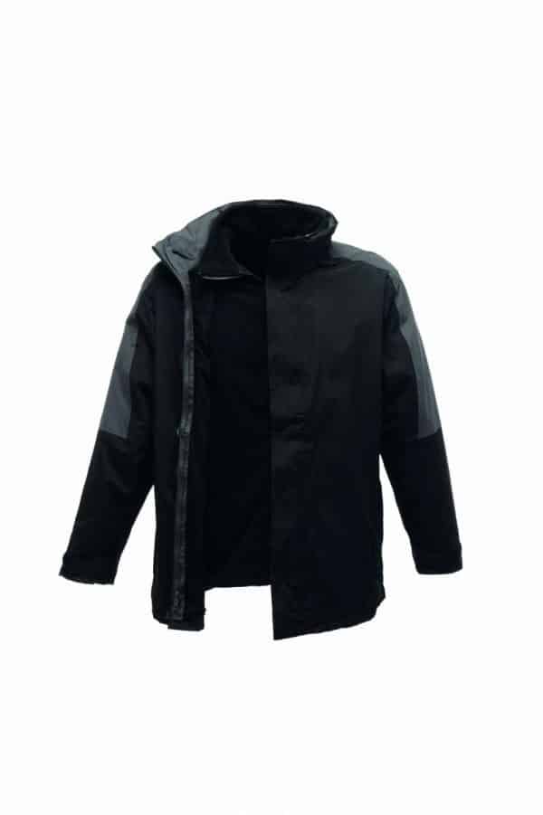 Black/Seal Grey Regatta MEN'S DEFENDER III WATERPROOF 3-IN-1 JACKET Kabátok