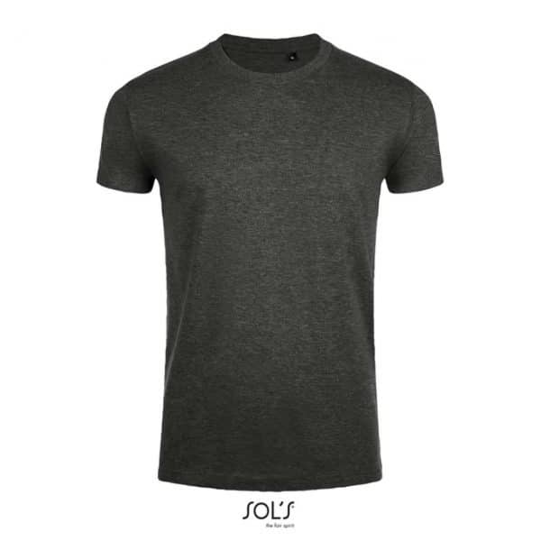Charcoal Melange SOL'S IMPERIAL FIT - MEN'S ROUND NECK CLOSE FITTING T-SHIRT Pólók/T-Shirt
