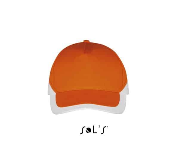 Orange/White SOL'S BOOSTER - 5 PANEL CONTRASTED CAP Sapkák