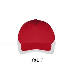 Red/White SOL'S BOOSTER - 5 PANEL CONTRASTED CAP Sapkák
