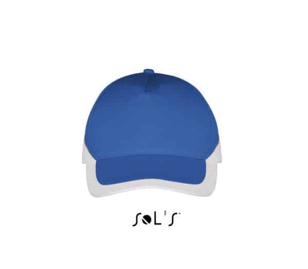 Royal Blue/White SOL'S BOOSTER - 5 PANEL CONTRASTED CAP Sapkák