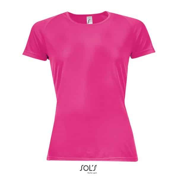 Neon Pink 2 SOL'S SPORTY WOMEN - RAGLAN-SLEEVED T-SHIRT Sport