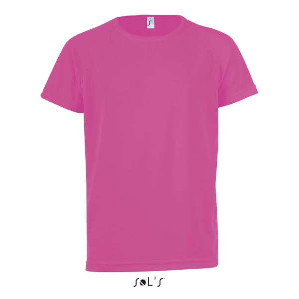 Neon Pink 2 SOL'S SPORTY KIDS - RAGLAN-SLEEVED T-SHIRT Gyermek ruházat