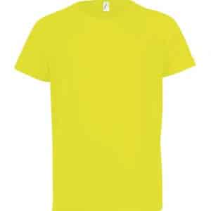 Neon Yellow SOL'S SPORTY KIDS - RAGLAN-SLEEVED T-SHIRT Gyermek ruházat