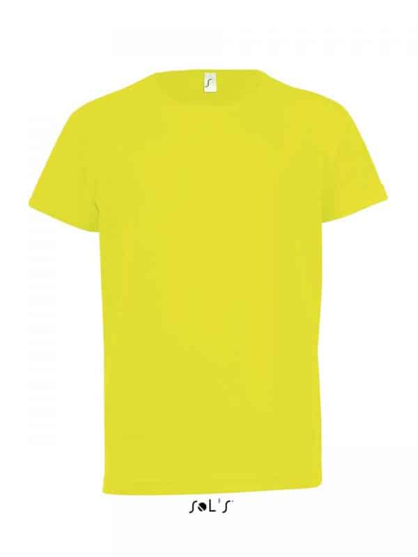 Neon Yellow SOL'S SPORTY KIDS - RAGLAN-SLEEVED T-SHIRT Gyermek ruházat