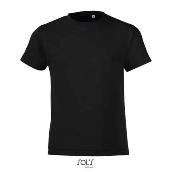 Deep Black SOL'S REGENT FIT KIDS - ROUND NECK T-SHIRT Gyermek ruházat