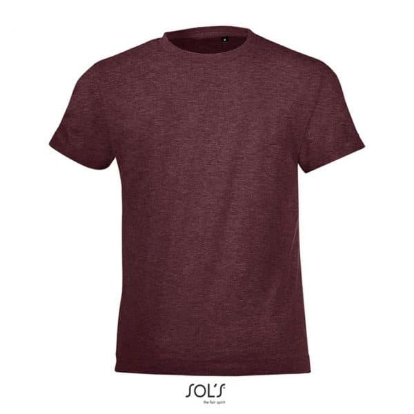 Heather Oxblood SOL'S REGENT FIT KIDS - ROUND NECK T-SHIRT Gyermek ruházat