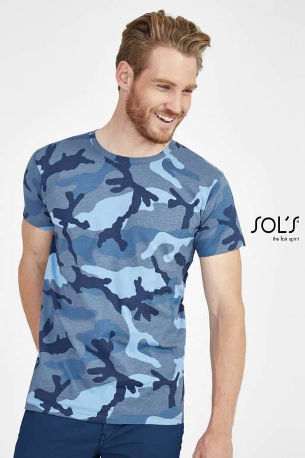 SOL'S CAMO MEN ROUND COLLAR T-SHIRT Pólók/T-Shirt