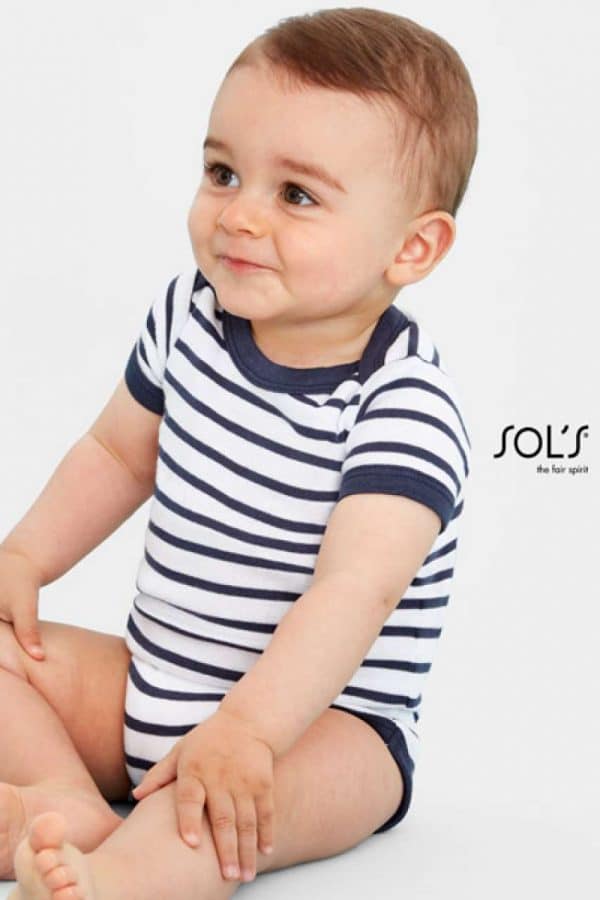SOL'S MILES BABY - STRIPED BODYSUIT Gyermek ruházat