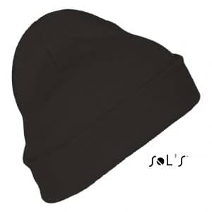 Black SOL'S PITTSBURGH - SOLID-COLOUR BEANIE WITH CUFFED DESIGN Sapkák