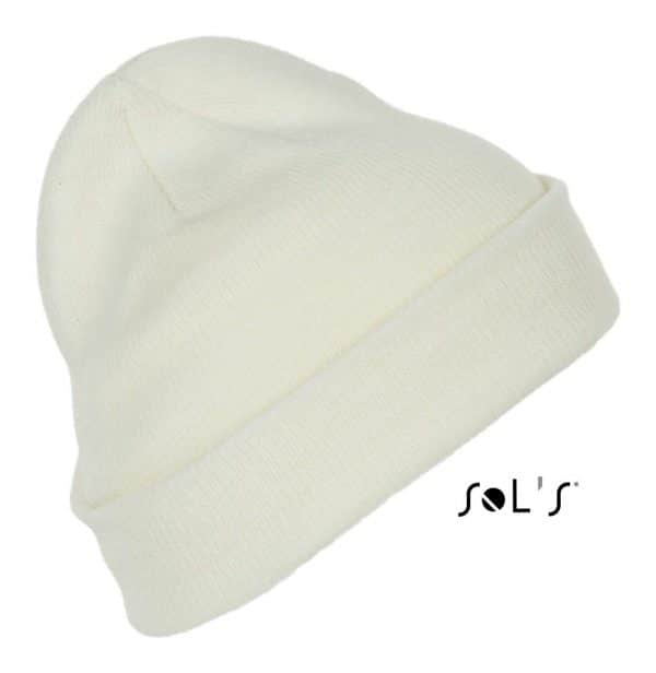 Natural SOL'S PITTSBURGH - SOLID-COLOUR BEANIE WITH CUFFED DESIGN Sapkák