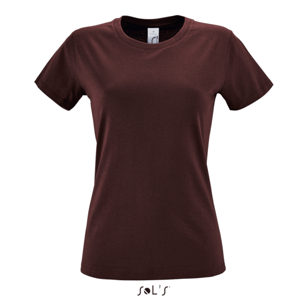 Burgundy SOL'S REGENT WOMEN - ROUND COLLAR T-SHIRT Pólók/T-Shirt