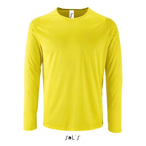 Neon Yellow SOL'S SPORTY LSL MEN - LONG-SLEEVE SPORTS T-SHIRT Sport