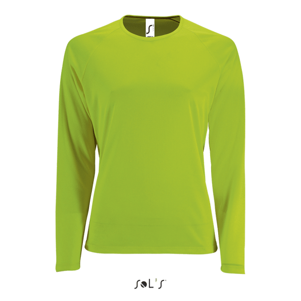Neon Green SOL'S SPORTY LSL WOMEN - LONG SLEEVE SPORTS T-SHIRT Sport