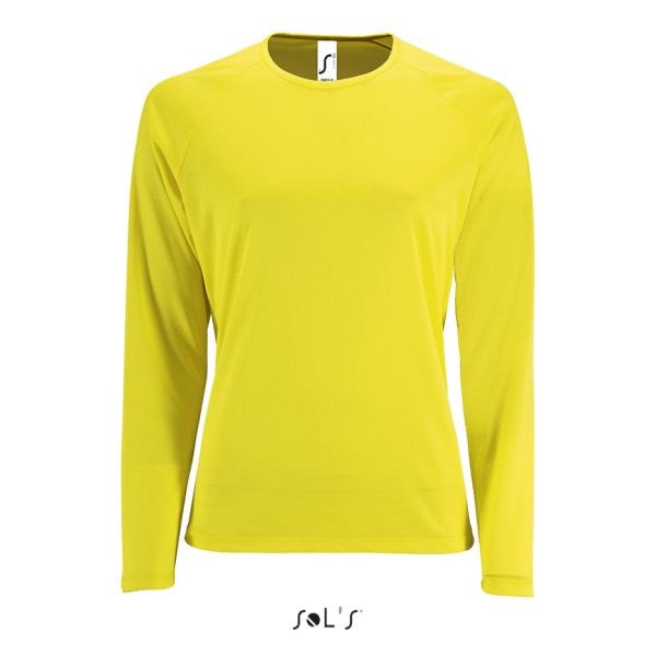 Neon Yellow SOL'S SPORTY LSL WOMEN - LONG SLEEVE SPORTS T-SHIRT Sport