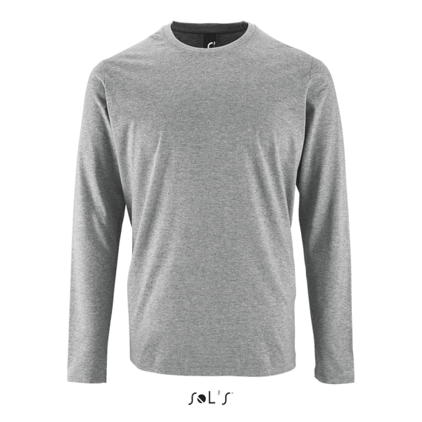 Grey Melange SOL'S IMPERIAL LSL MEN - LONG-SLEEVE T-SHIRT Pólók/T-Shirt