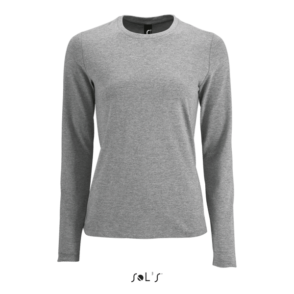 Grey Melange SOL'S IMPERIAL LSL WOMEN - LONG-SLEEVE T-SHIRT Pólók/T-Shirt