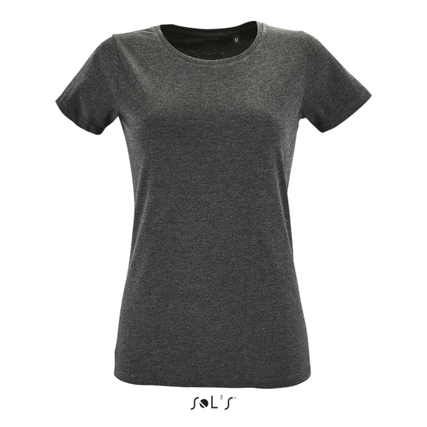 Charcoal Melange SOL'S REGENT FIT WOMEN ROUND COLLAR FITTED T-SHIRT Pólók/T-Shirt