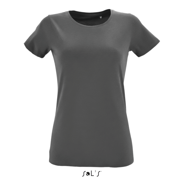 Dark Grey SOL'S REGENT FIT WOMEN ROUND COLLAR FITTED T-SHIRT Pólók/T-Shirt