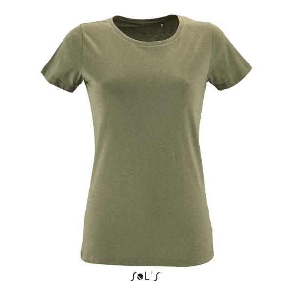 Heather Khaki SOL'S REGENT FIT WOMEN ROUND COLLAR FITTED T-SHIRT Pólók/T-Shirt
