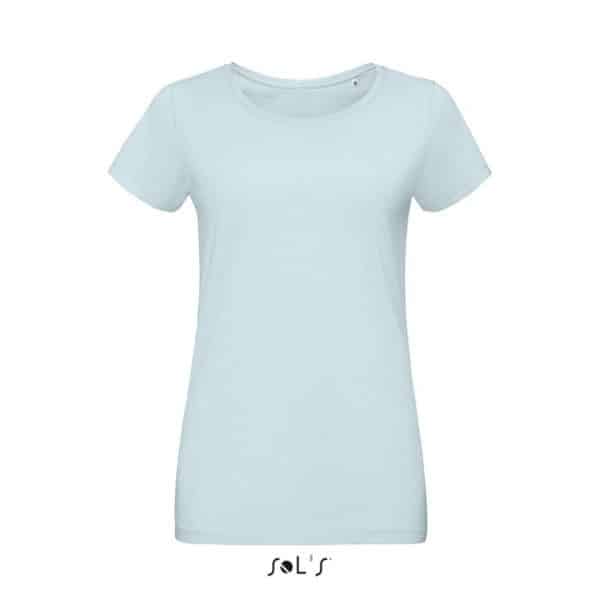 Creamy Blue SOL'S MARTIN WOMEN - ROUND-NECK FITTED JERSEY T-SHIRT Pólók/T-Shirt