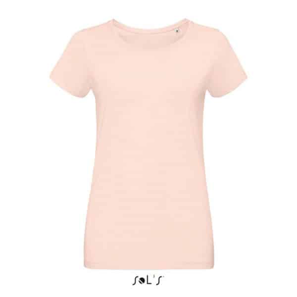 Creamy Pink SOL'S MARTIN WOMEN - ROUND-NECK FITTED JERSEY T-SHIRT Pólók/T-Shirt