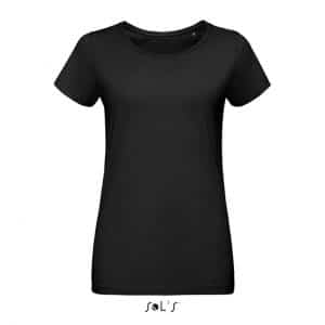 Deep Black SOL'S MARTIN WOMEN - ROUND-NECK FITTED JERSEY T-SHIRT Pólók/T-Shirt