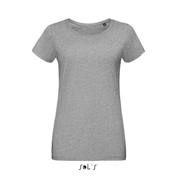 Grey Melange SOL'S MARTIN WOMEN - ROUND-NECK FITTED JERSEY T-SHIRT Pólók/T-Shirt