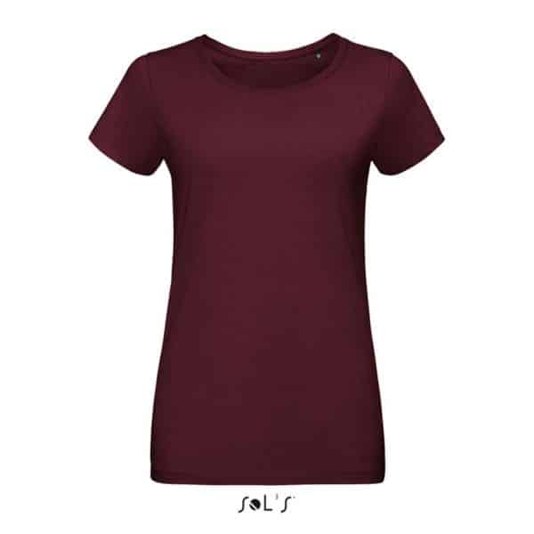 Oxblood SOL'S MARTIN WOMEN - ROUND-NECK FITTED JERSEY T-SHIRT Pólók/T-Shirt