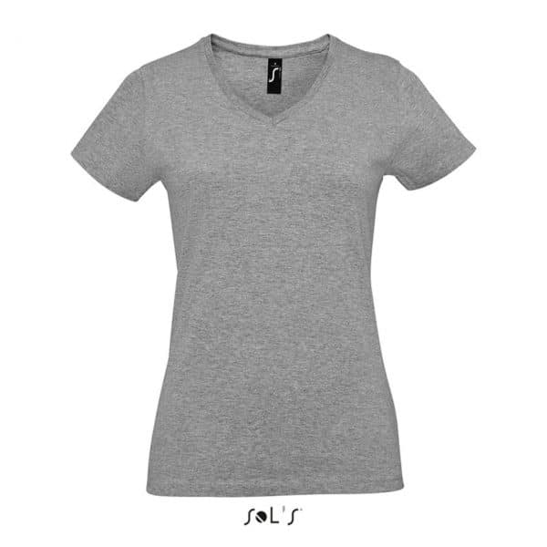 Grey Melange SOL'S IMPERIAL V WOMEN - V-NECK T-SHIRT Pólók/T-Shirt