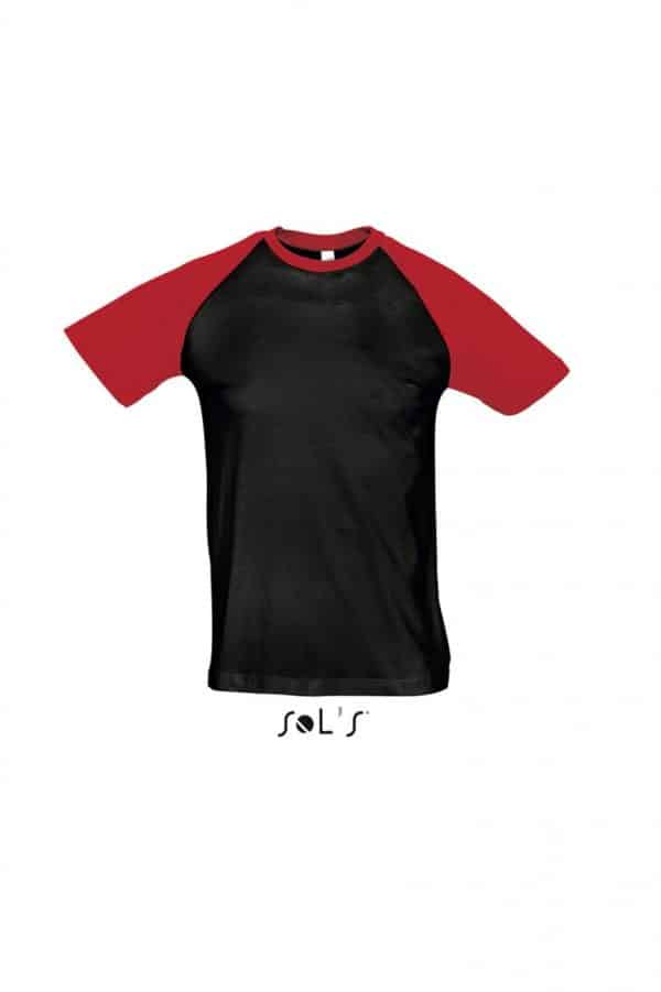 Black/Grey Melange SOL'S FUNKY MEN'S 2-COLOUR RAGLAN SLEEVES T-SHIRT Pólók/T-Shirt