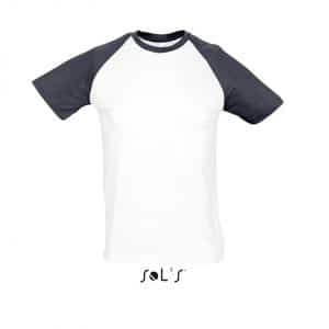 White/Atoll Blue SOL'S FUNKY MEN'S 2-COLOUR RAGLAN SLEEVES T-SHIRT Pólók/T-Shirt