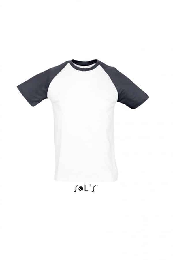 White/Atoll Blue SOL'S FUNKY MEN'S 2-COLOUR RAGLAN SLEEVES T-SHIRT Pólók/T-Shirt