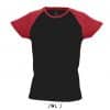 Black/Red SOL'S MILKY WOMEN'S 2-COLOR RAGLAN SLEEVES T-SHIRT Pólók/T-Shirt