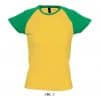 Gold/Kelly Green SOL'S MILKY WOMEN'S 2-COLOR RAGLAN SLEEVES T-SHIRT Pólók/T-Shirt