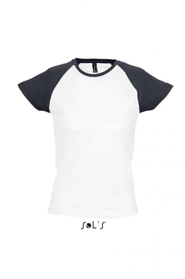White/Atoll Blue SOL'S MILKY WOMEN'S 2-COLOR RAGLAN SLEEVES T-SHIRT Pólók/T-Shirt