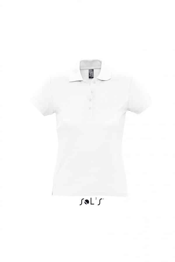 White SOL'S PASSION WOMEN'S POLO SHIRT Galléros pólók