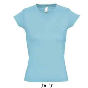Atoll Blue SOL'S MOON WOMEN’S V-NECK T-SHIRT Pólók/T-Shirt