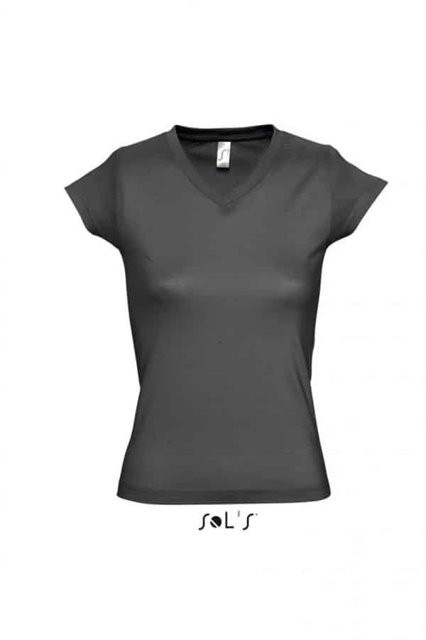 Dark Grey SOL'S MOON WOMEN’S V-NECK T-SHIRT Pólók/T-Shirt