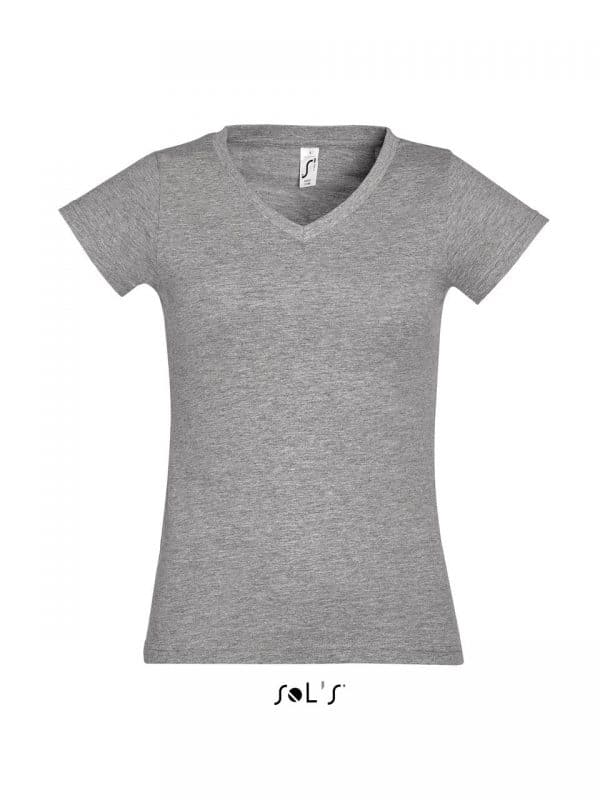 Grey Melange SOL'S MOON WOMEN’S V-NECK T-SHIRT Pólók/T-Shirt